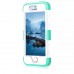 iPhone 5c - 3 Piece Hard Plastic Silicone Hybrid Drop Shock Proof Protective Phone Cover Case - White Sky Blue